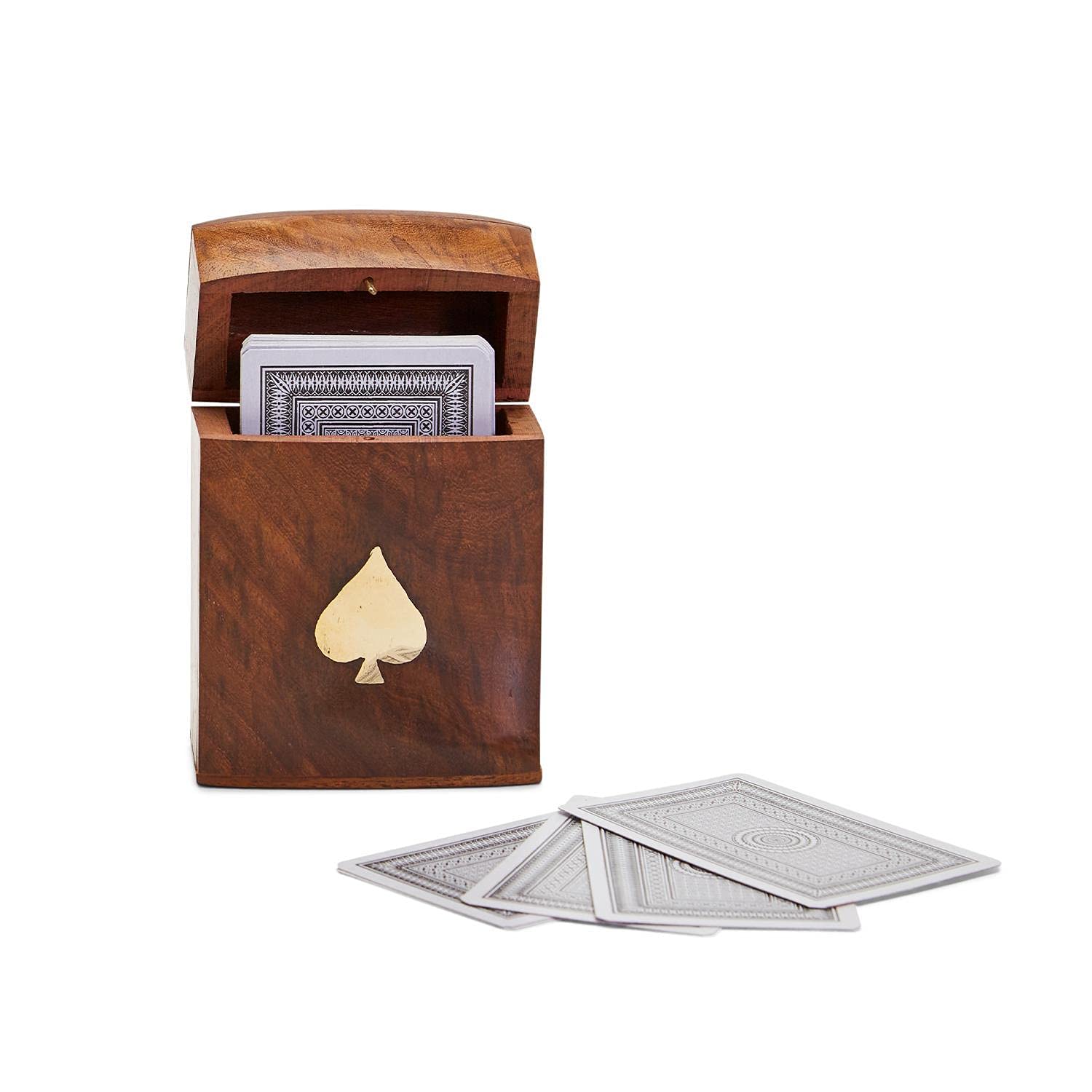 Amazon.com: Two's Company 53576 Wood Crafted Playing Card Set in